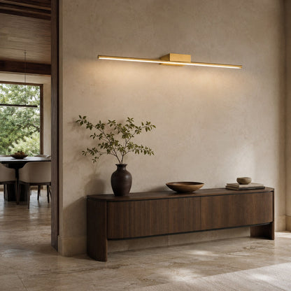 Brushed Brass Slim Cylinder LED Vanity Light 40–80cm 4000K
