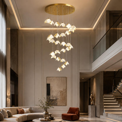 Gold Metal Chandelier Ceiling Light Adjustable LED