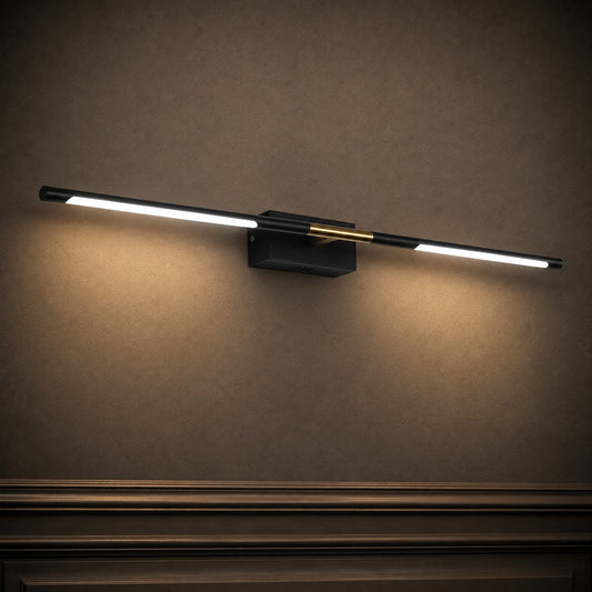 Electroplated Black LED Vanity Bar 60cm/100cm Gold Accent Mirror Light