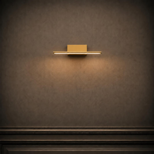 Brushed Brass Slim Cylinder LED Vanity Light 40–80cm 4000K