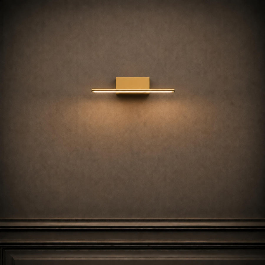 Brushed Brass Slim Cylinder LED Vanity Light 40–80cm 4000K