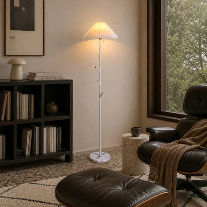 Coat Rack Floor Lamp Black Iron Adjustable LED Light