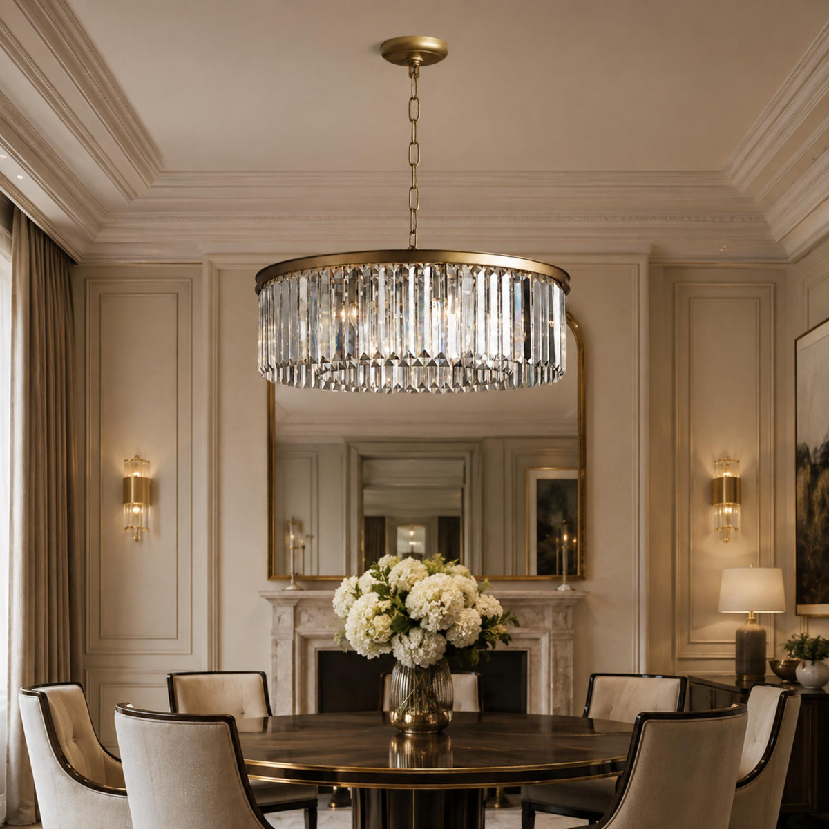 Large 84cm Round K9 Crystal Chandelier
