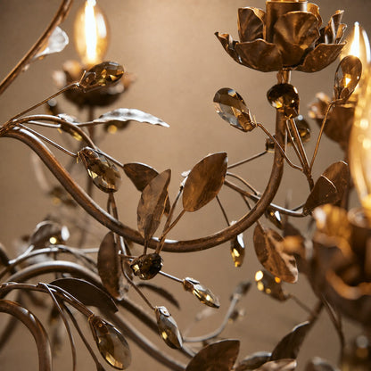 Luxury Crystal Leaf Round Chandelier