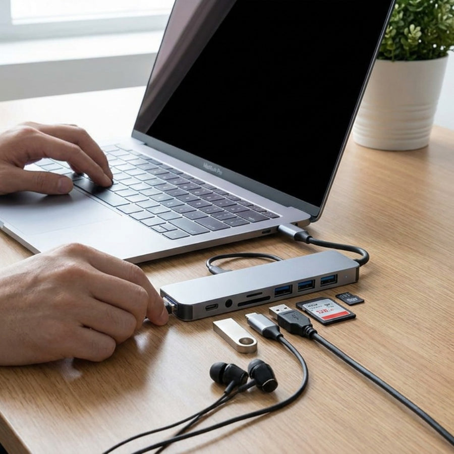 8-in-2 USB-C Hub lifestyle photo